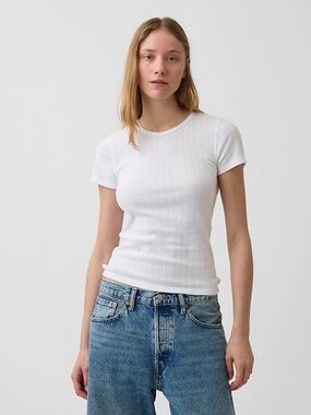 GAP pointelle crewneck t-shirt
